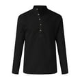 thumbnail image 5 of Mens Casual Button Down Shirts Loose Fitting Stank Long Sleeve Solid Color Man Shirt Streetwear, 5 of 5