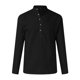 thumbnail image 3 of Camisas Deportivas Hombre Camisa holgada para hombre Camisa de manga larga de lino y algodón con cuello levantado (Black, L), 3 of 6