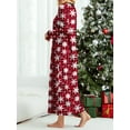 thumbnail image 3 of Avidlove Women's Christmas Long Sleeve Nightgown Long Sleepshirts Henley Sleep Dress Full Length Sleepwear, 3 of 6