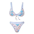 thumbnail image 6 of Womens Bikini 2 Piece Bathing Suits for Women Floral Print Two Piece Bikini with Tie Side Adjustable Straps Beachwear, 6 of 7