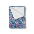thumbnail image 2 of Banana Leaf Soft Flannel Fleece Blanket, Watercolor Tropic Pink Flamingos and Orchid with Blue Floral Plant Jungle Palm, Cozy Plush for Indoor and Outdoor Use, 60" x 80", Multicolor, by Ambesonne, 2 of 5