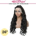 thumbnail image 3 of 13x4 Body Wave Lace Front Wigs Human Hair For Woman 30" Nature Black, 3 of 10