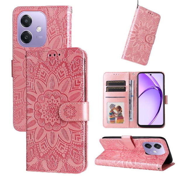 Funda tipo cartera GANGXUN para OPPO A5x 4G/5G , diseño girasol, cuero PU, soporte, cierre magnético, tarjetero