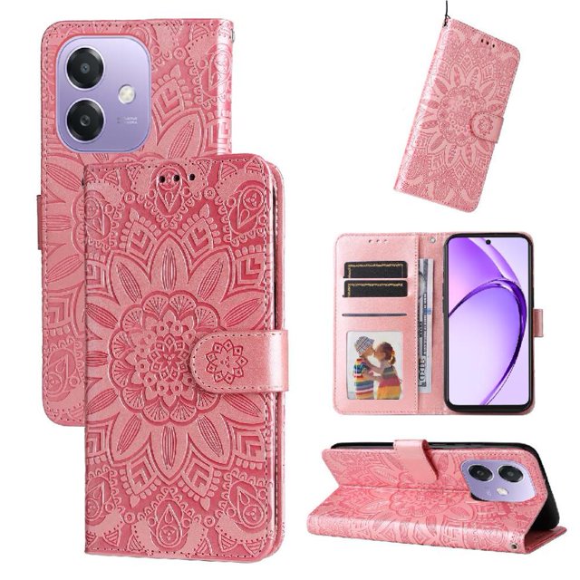 Funda tipo cartera GANGXUN para OPPO A5x 4G/5G , diseño girasol, cuero PU, soporte, cierre magnético, tarjetero