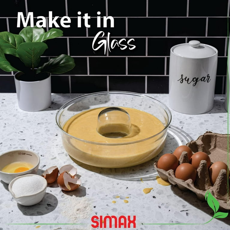 Simax 2.1-qt Borosilicate Glass Bundt Cake Pan Round Shallow Bundt Pan, Size: Shallow (2.1 Quart), Clear