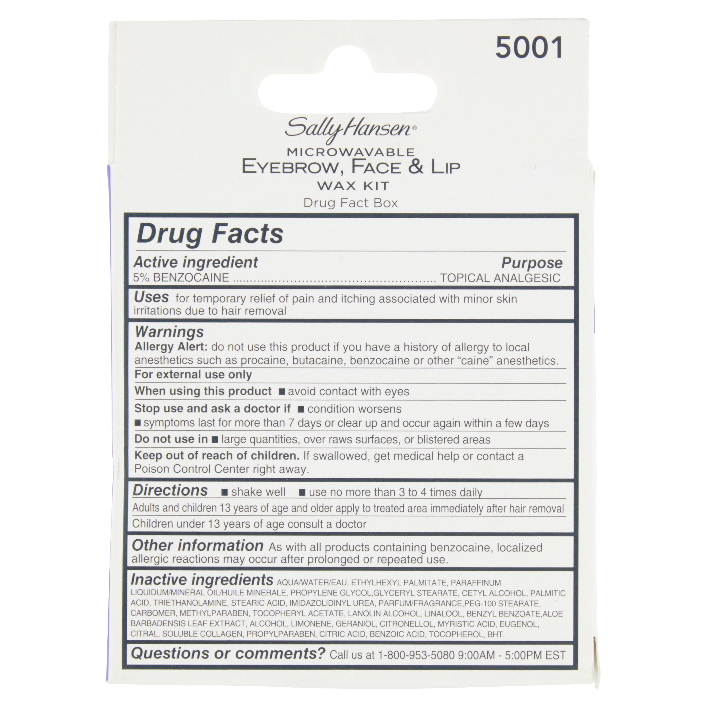 Sally Hansen Microwavable Eyebrow, Lip and Face Wax, 0.31 Oz