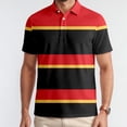 thumbnail image 2 of Telankuip Polo Shirts for Men Short Sleeve Buckle Collar Striped Color-Block T Shirts Summer Comfortable Fit Lightweight Breathable Stylish Work Leisure Tops Red XXXL, 2 of 5
