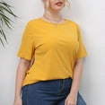 thumbnail image 7 of UPPADA Neon Green Short Sleeve Shirt Women Plus Size Shirts for Women,Women's Casual Solid Color T Shirts Short Sleeve Blouses Crew Neck Basic Summer Tops Short Sleeve Shirts for Women Dressy Casual, 7 of 7