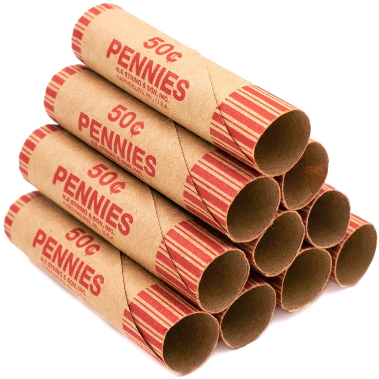 360 Crimped end preformed cartridgeCoin Wrppers Tubes for Quartners