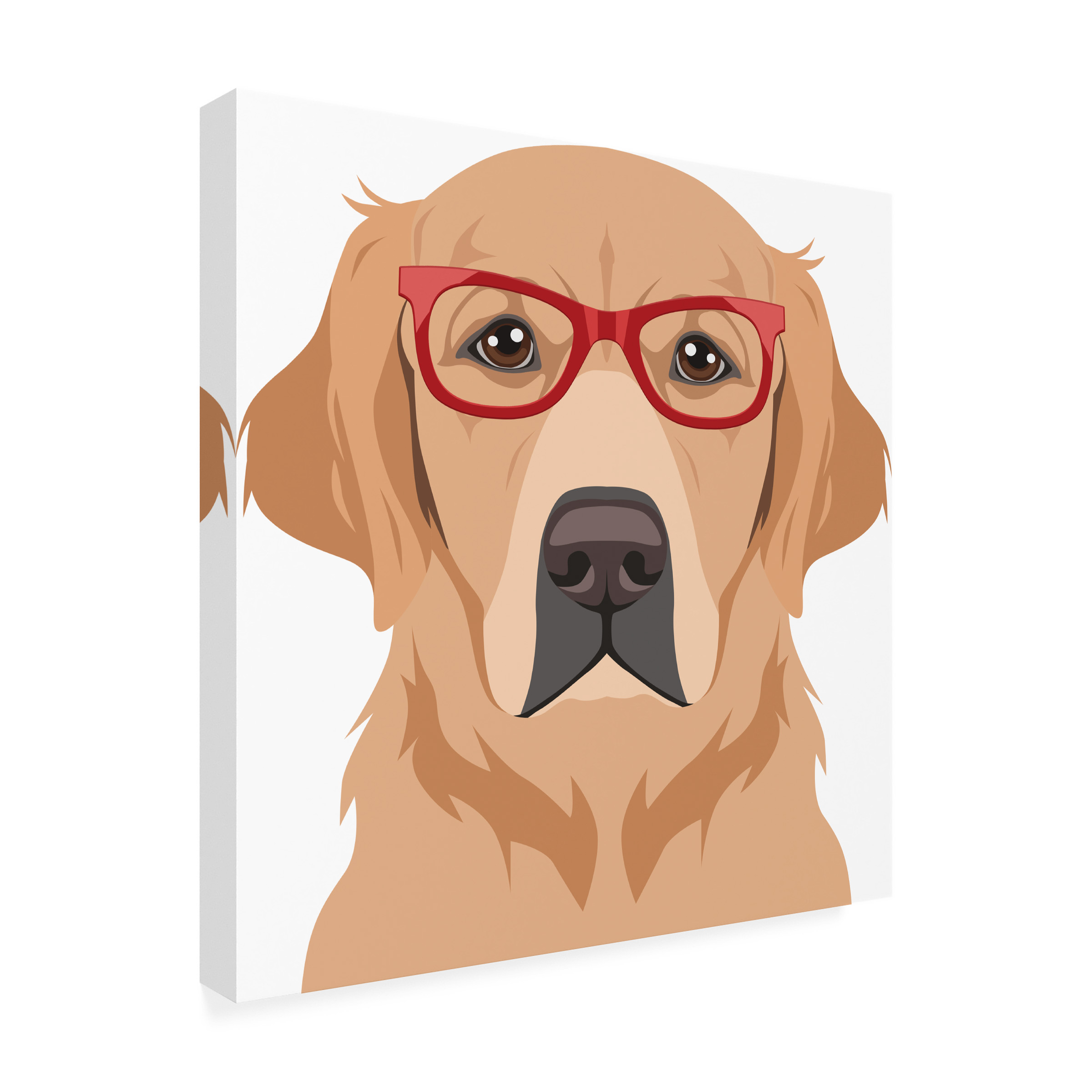 Furbaby Affiliates 'Golden Retriever Wearing Hipster Glasses' Canvas Art