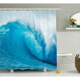 thumbnail image 1 of Ocean Life Shower Curtain Set, Wavy Ocean Adventurous Surfing Extreme Water Sports Summer Holiday Destination Picture, Bathroom Decor,  Aqua White, by Ambesonne, 1 of 1