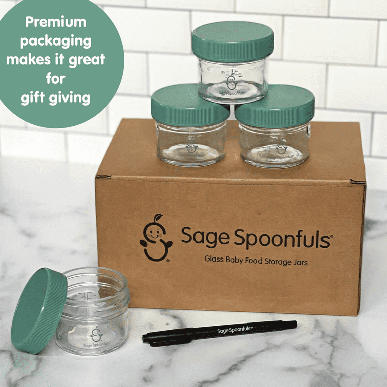 Sage Spoonfuls Glass Big Batch 4oz Glass Baby Food Storage Containers With  Twist-Off Lids (12-Pack) 