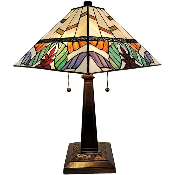Tiffany Style 2 Light Mission Table Lamp - 23" Tall