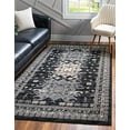 thumbnail image 1 of Unique Loom Taftan Collection Geometric Tribal Area Rug, 4 x 6 Feet, Black/Gray, 1 of 2