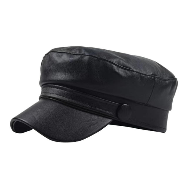 Boina con visera para mujer, gorra de violinista, gorra de marinero para yate, gorra de taxista para repartidor de periódicos para picnic Negro