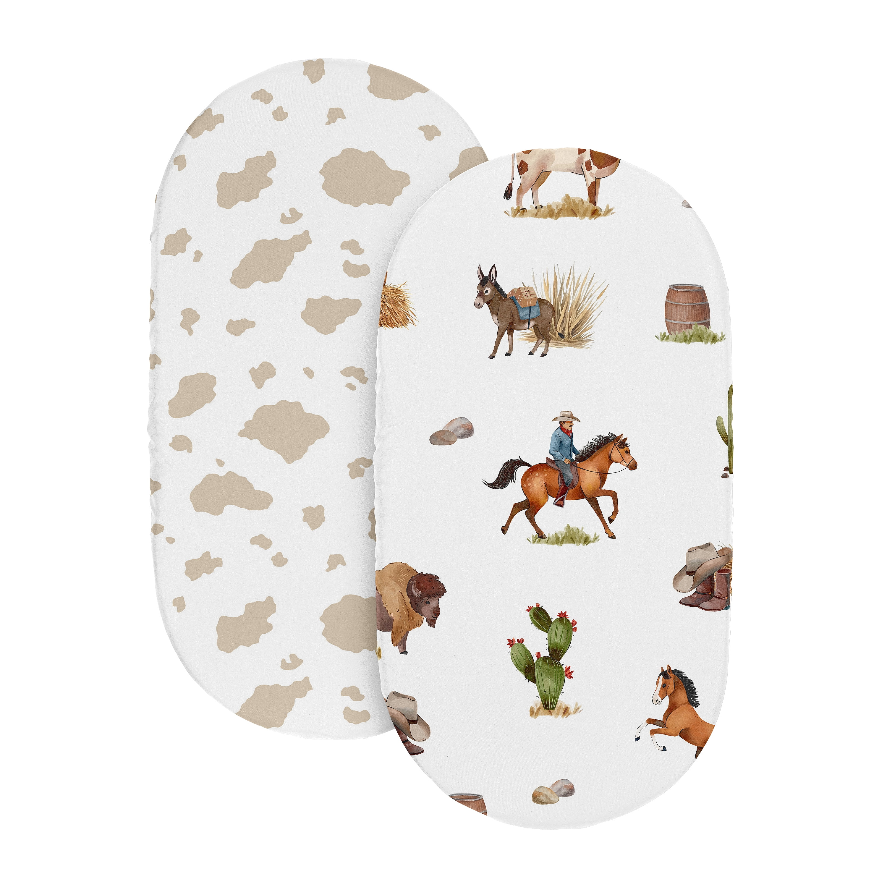Sweet Jojo Designs Country Western Boy Baby Bassinet Fitted Sheets Set 2 Piece