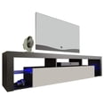 thumbnail image 1 of Milano 200 Floating TV Stand for TVs up to 90", Modern High Gloss 79" Entertainment Center, Wall Mounted TV Media Console with Storage Cabinets and LED Lights, 1 of 4