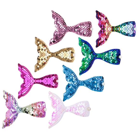 OUNONA 8 Pcs Mermaid Tail Hair Clips with Sequins, Cute Decorative Hair Clips for Women and Girls, Stylish Hair Accessories