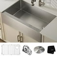 thumbnail image 2 of KRAUS 33 x 21 Pouces Standart PRO™ Style Ferme Moderne Tablier Plat devant Calibre 16 Bol Simple Acier Inoxydable Évier de Cuisine, 2 of 17