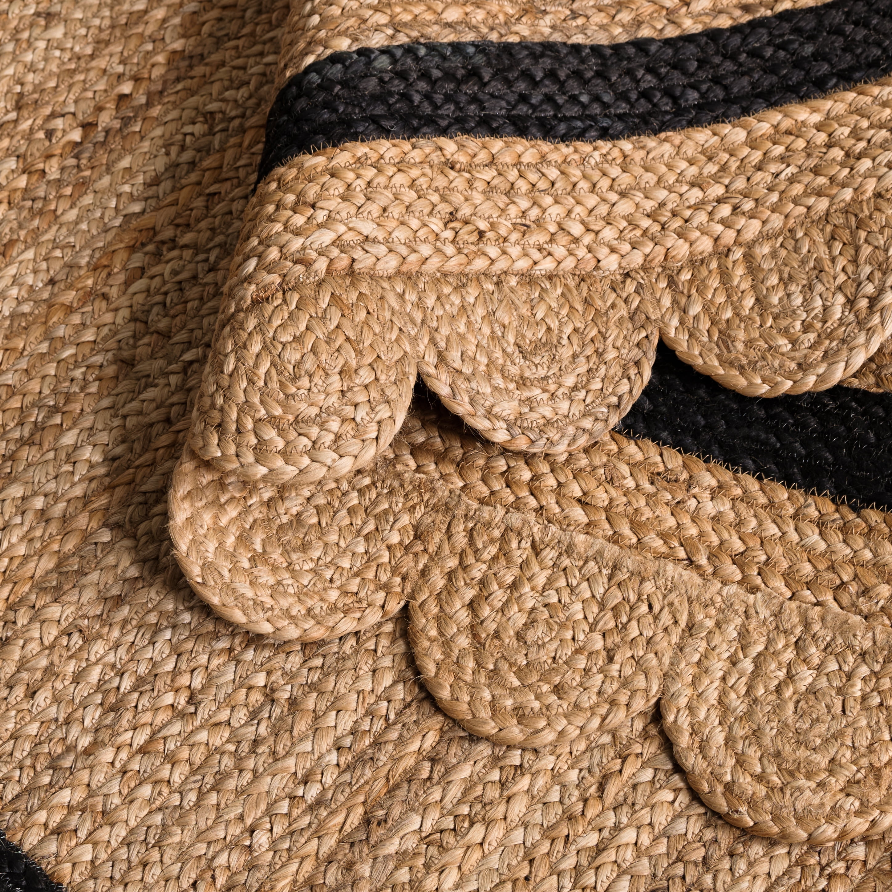 Safavieh Natural Fiber Archibald Bordered Area Rug, Natural/Black, 6' x 6' Square