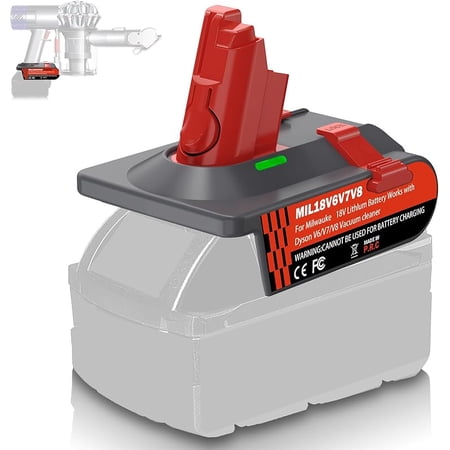 New Version V6 V7 V8 Battery Adapter for Mil*wau*kee 18V Lithium Battery Convert to Work with for Dy*son V8 V7 V6 Animal Absolute Motorhead Fluffy Vacuum Cleaners, 3-in-1 Vacuum Battery Converter