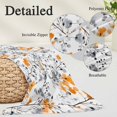 thumbnail image 6 of Grey Orange Spring Floral Body Pillow Cover, Pillowcase Protectors with Zipper, Breathable Decorative Throw Pillow Case Cover, Summer Botanical Farmhouse Pillow Shams for Couch Sofa 24x36Inch, 6 of 8