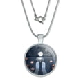thumbnail image 1 of Starry Night Moon Meditation Relax 1" Pendant with Sterling Silver Plated Chain, 1 of 4