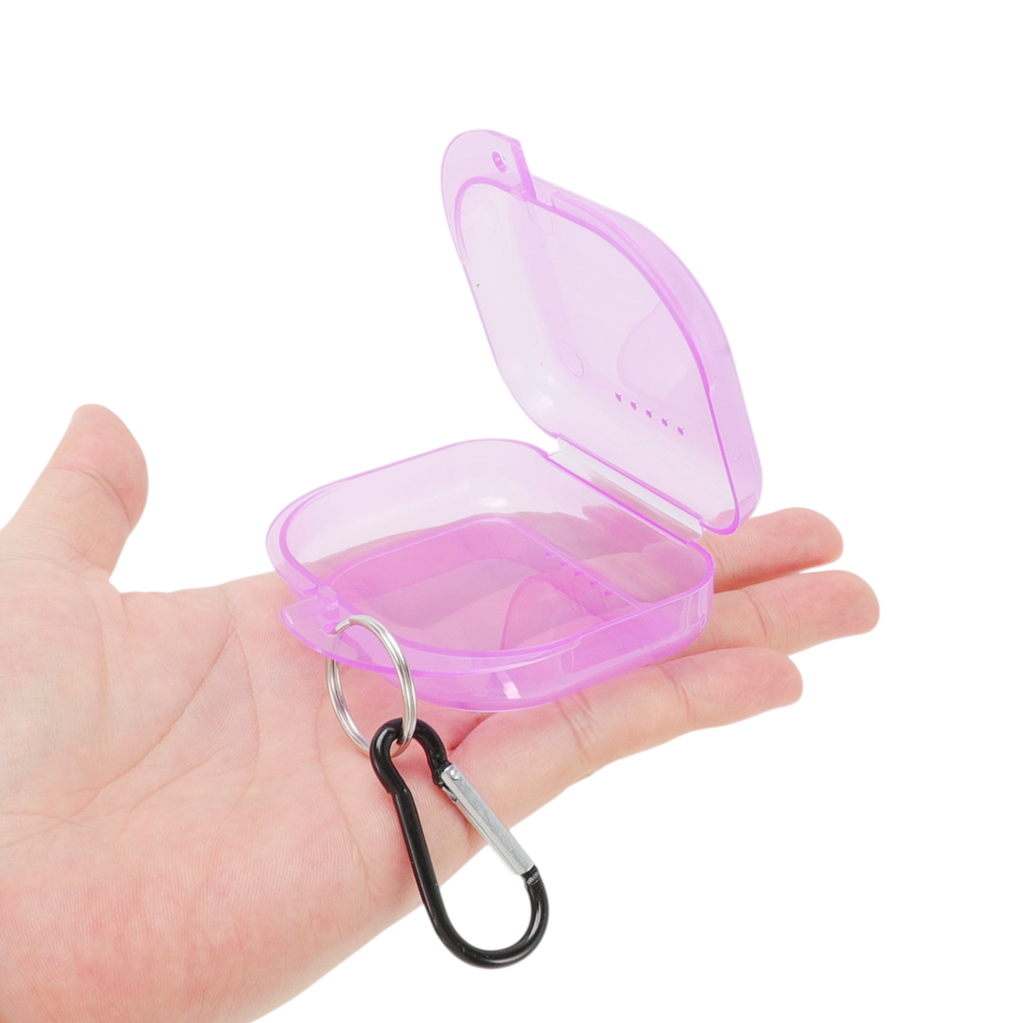 Unique Bargains Compact Braces Box with Buckle 1 Pc Clear, Pink