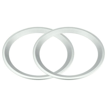 Unique Bargains 2 Pcs 8" Subwoofer Speaker Rings Cover Spacers Decorative Circle Without Mesh Grille ABS Silver Tone