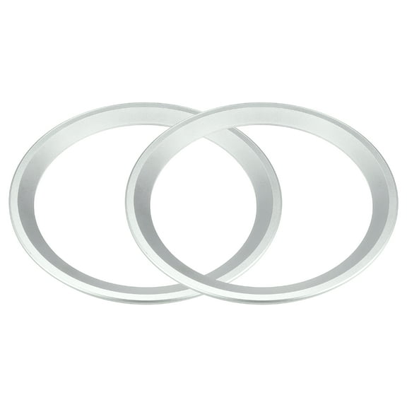 Unique Bargains 2 Pcs 8" Subwoofer Speaker Rings Cover Spacers Decorative Circle Without Mesh Grille ABS Silver Tone