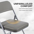 thumbnail image 6 of Padded Folding Chairs with Comfortable Thick Padding and Steel Metal Frame, Portable, Storable Indoor/Outdoor Seating for Office Events, Wedding Party, Dining, PU, Gray, 1 Pack, 6 of 10