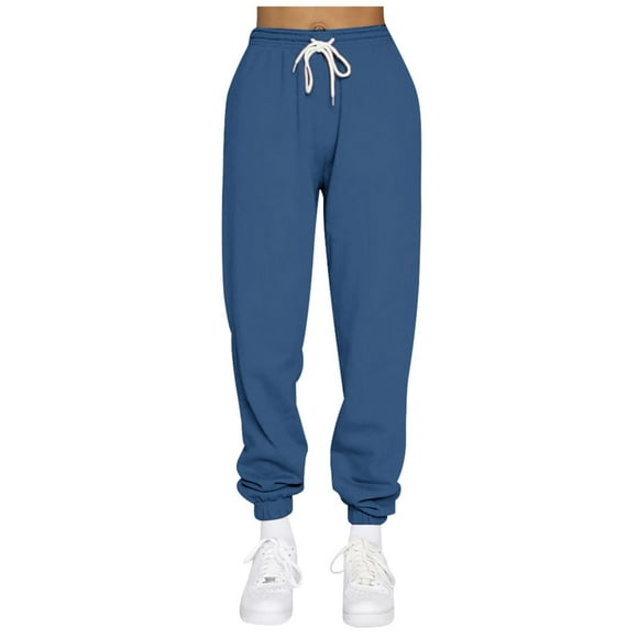 WEAIXIMIUNG Track Pants Women's Solid Color Casual Sports Lace Up Waistline Hoodie Pant Casual Pants