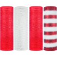 thumbnail image 1 of XINQIHANG 4 Rolls Decor Mesh Poly Ribbons 10 Inch x 30 Feet, 1 of 6