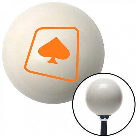 American Shifter Orange Spade on a Card Ivory Shift Knob with M16 x 1.5 Insert Shifter Auto Manual Brody