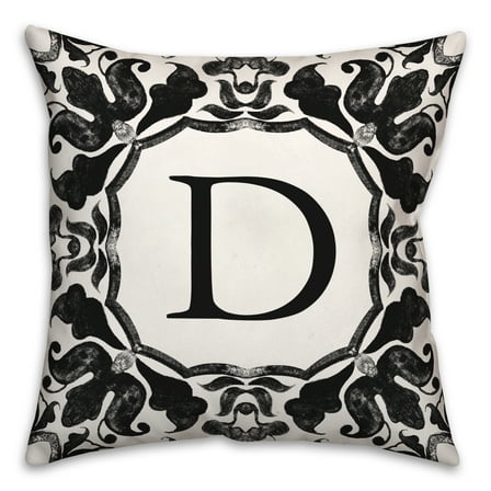 Creative Products D Monogram 18x18 Indoor / Outdoor Pillow