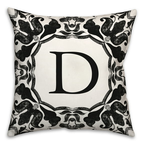 Creative Products D Monogram 18x18 Indoor / Outdoor Pillow