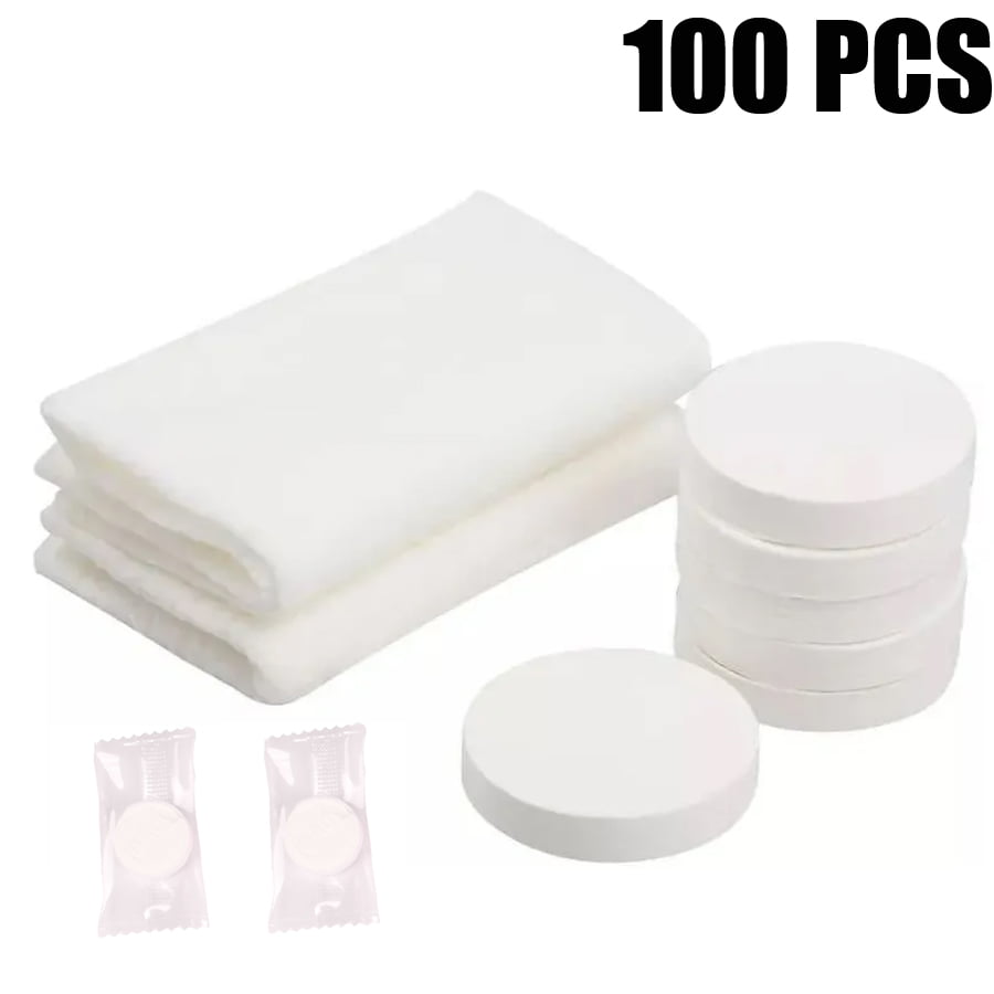 100PCS Compressed Towels Tablet Face Towels Coin Tissue Outdoor Travel US STOCK 