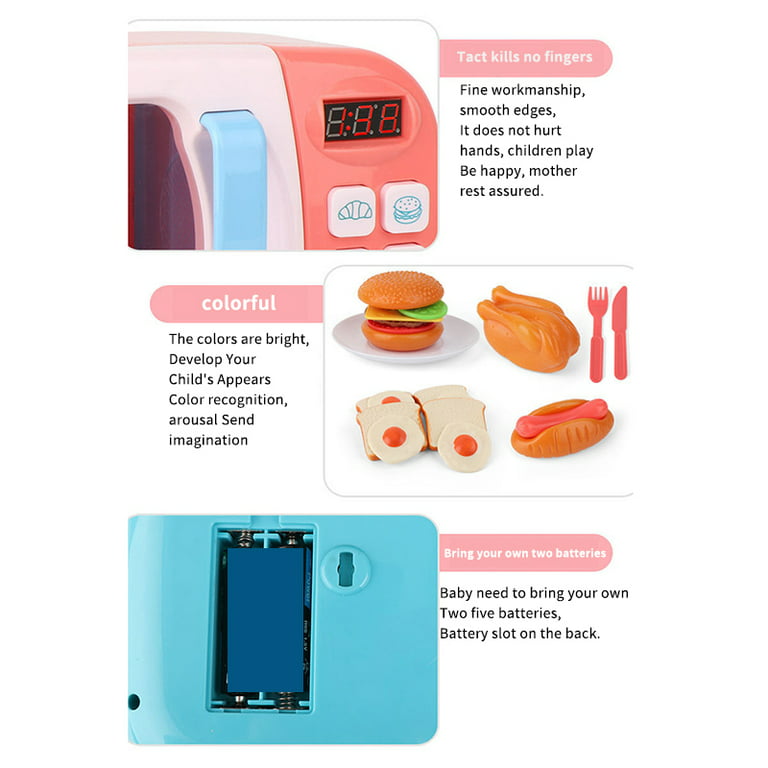 1pc Mini House Microwave Oven Toy Simulation Kitchen Appliance Model Toy (Pink), Size: 11.5X6.3CM