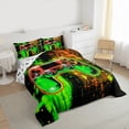 thumbnail image 3 of Manfei 3D Gamepad Queen Comforter Set,Gaming Gamer Bedding Sets,Gradient Green Orange Bedding Comforter Set For Boys Kids,Ultra Soft Home Decor Reversible,3-Piece, 3 of 8