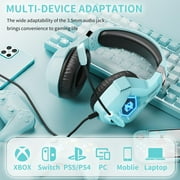 Gaming Headset for PC, Ps4, Ps5, Xbox Headset with 7.1 Surround Sound, Gaming Headphones with Noise Cancelling Mic RGB Light Over Ear Headphones for Xbox Series X/S, Switch