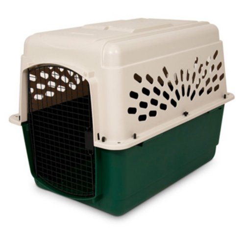 Petmate Ruffmaxx 28" Portable Dog Kennel Plastoc Pet Carrier for Dogs 20 to 30 lb, Tan/Green - image 4 of 9