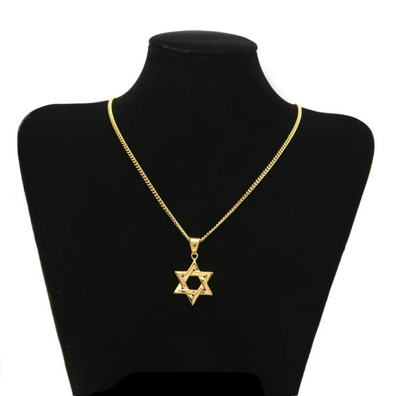 Star Of David Stainless Steel Six-Pointed Star Pendant Color Retention Plating Hip Hop Necklace