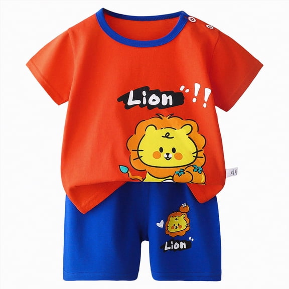 NIEWTR Toddler Baby Boy Summer Outfit Crab Lobster Embroidered Short Sleeve T-Shirts Plaid Shorts Infant Crawfish Clothes 6 12 18 Months 2T 3T 4T(Red,2-3 Years)