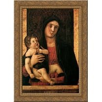 Madonna with Child 20x24 Gold Ornate Wood Framed Canvas Art by Bellini, Giovanni