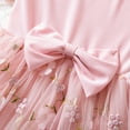 thumbnail image 6 of Toddler Girls Floral Embroidered Dress With Bow Detail Flutter Sleeves Party, 6 of 9
