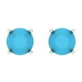 thumbnail image 3 of 1.5 Ct Round Cut Studs Blue Turquoise 14K White Solid Solid Gold Everyday Dainty Earrings Screw Back, 3 of 7