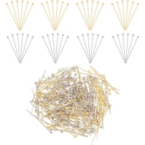 200Pcs 2 Size 30mm/30.5mm Ball Head Pins Golden and Stainless Steel Color Straight Quilting Pins Long Pins with Round Tip for DIY