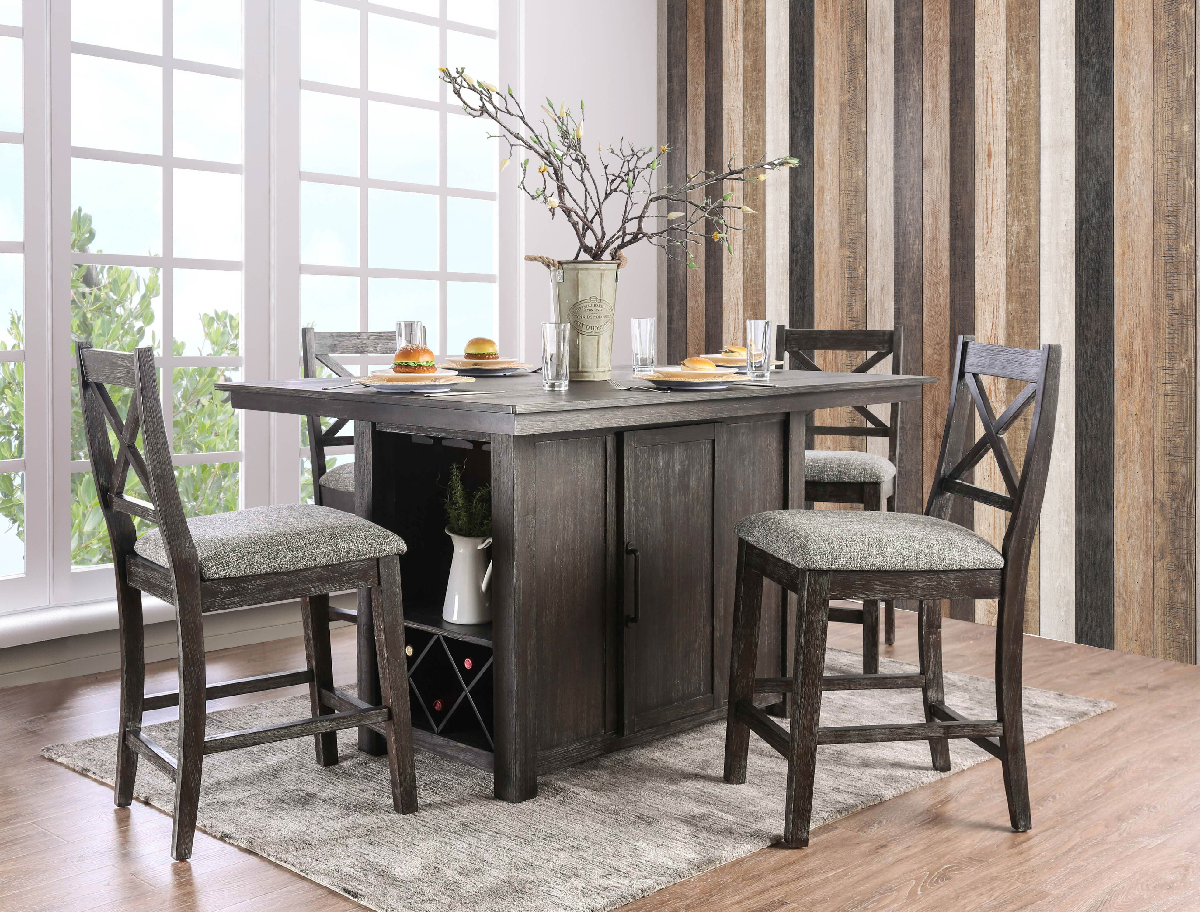 farmhouse kitchen table with storage