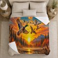 thumbnail image 5 of Mallard Ducks Flight Autumn Sunset Wildlife Painting, Peaceful Mountain Lake Scene, Warm Flannel Blanket for Cabin and Lodge, Outdoor Lovers Thanksgiving Gift, Rustic Home Decor, 5 of 9