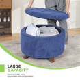 thumbnail image 4 of Magshion Storage Ottoman with Padded Seat, Modern Cotton-linen Footrest, Round Seat stool for Living Room Bedroom , Navy Blue, 4 of 8